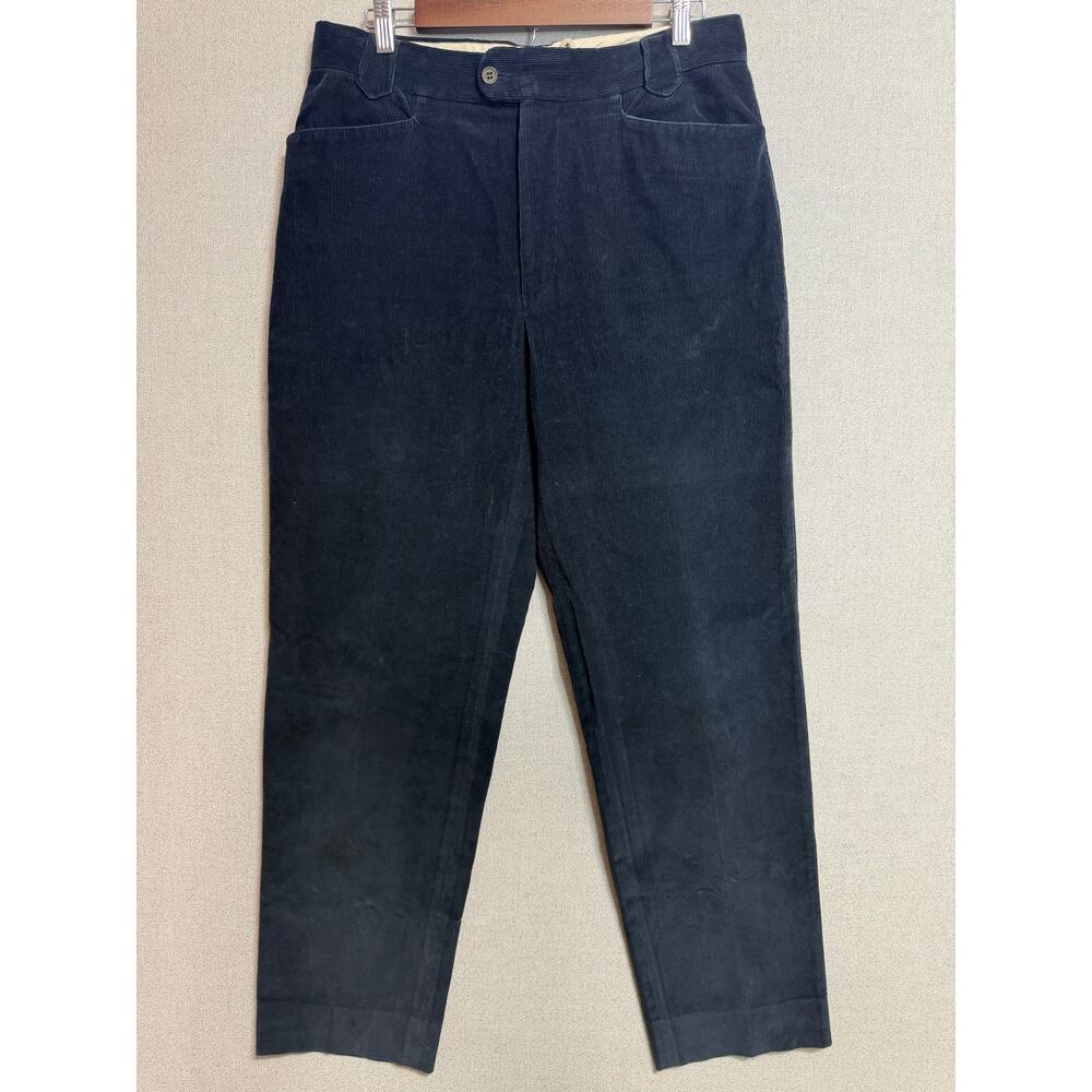 VTG‎ Gucci Corduroy Trousers Mens 52 Italy Navy OPTI Zip Designer Tailored 33x31